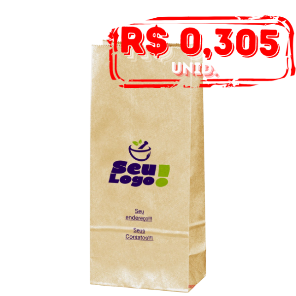 Pack c/13000 - Saco de Papel 9,5x20x6,5 - Personalizado